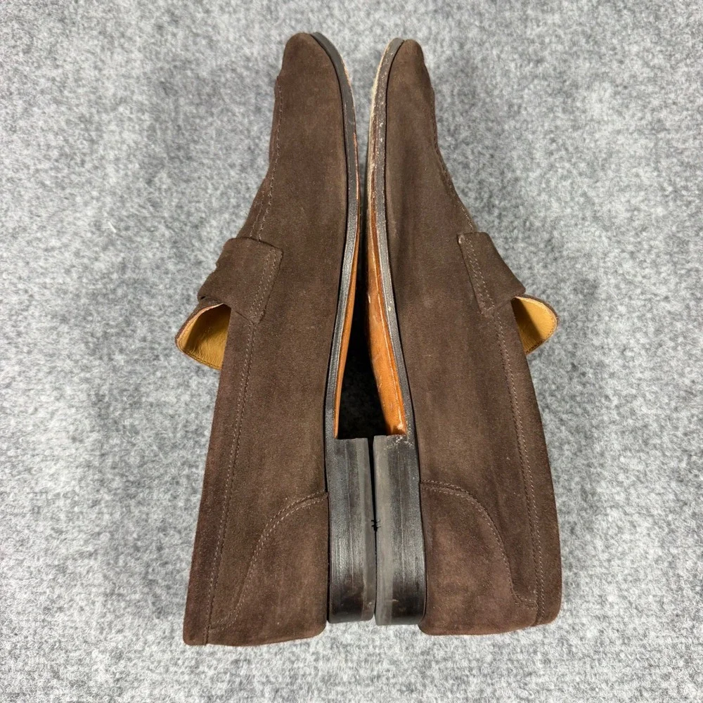 Hawes & Curtis Penny Loafer Mens Size 9 Brown Suede Leather Sole GUC